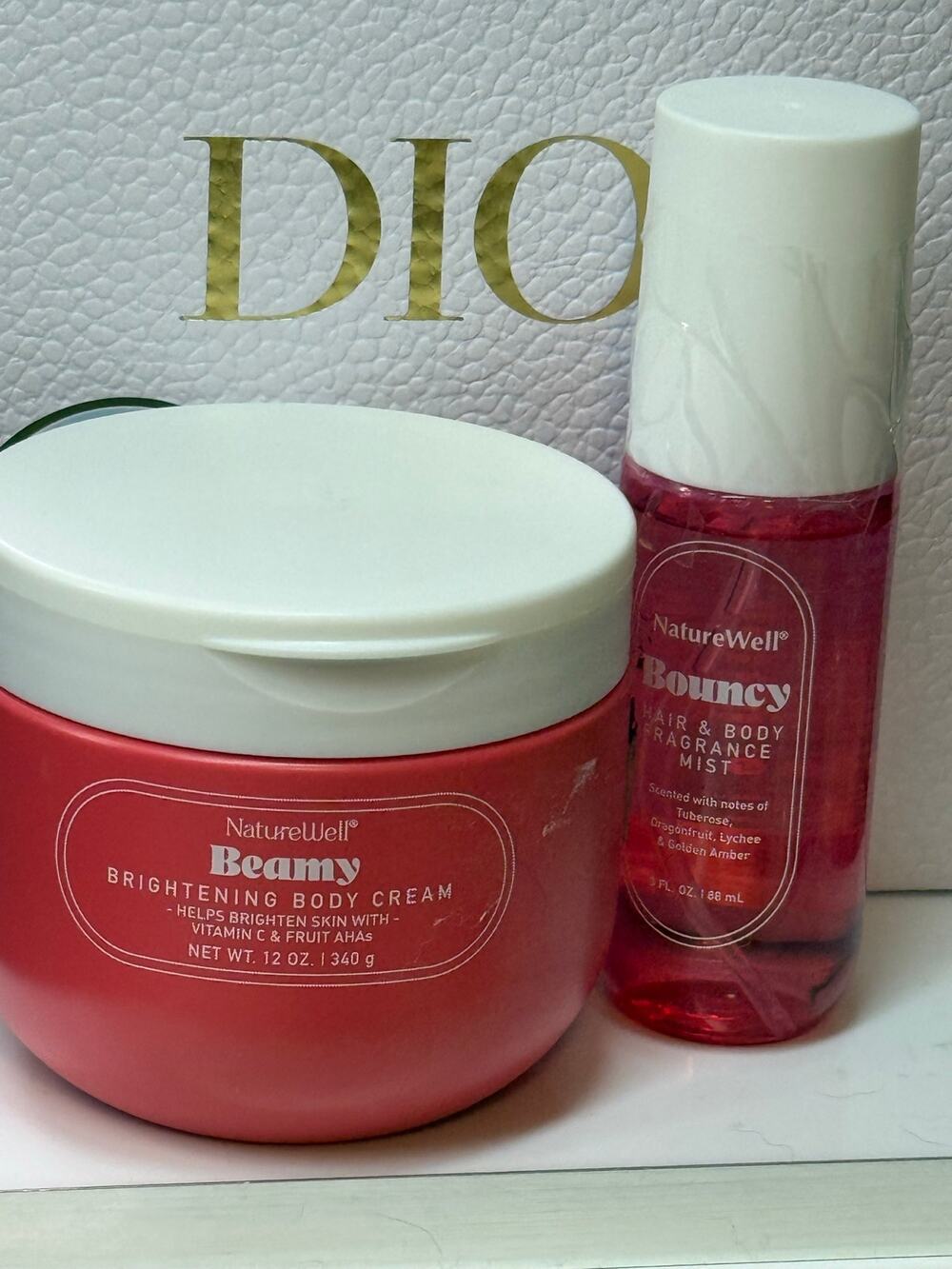 NatureWell Beamy Brightening Body Cream & Bouncy Hair & Body Mist - NEW
